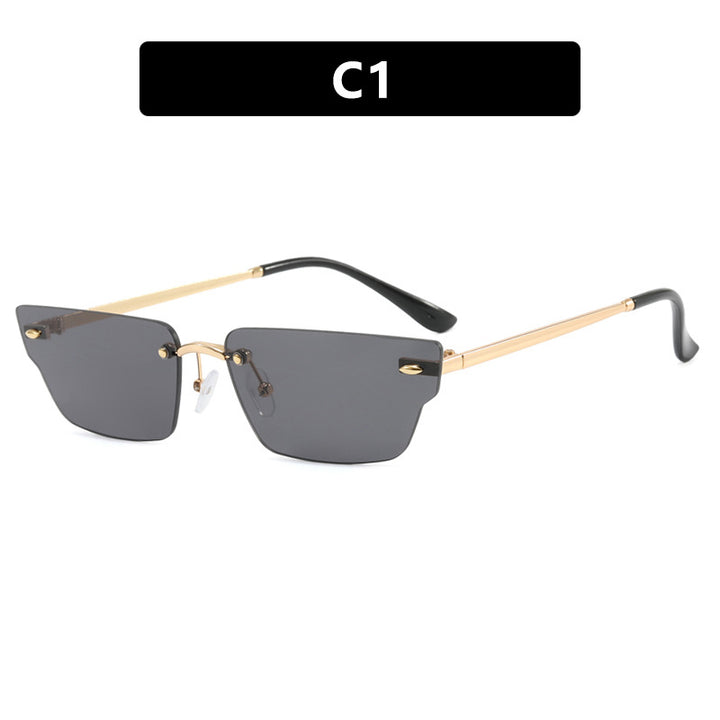 Women's geometric sunglasses with filigree frame and transparent lenses Skanto