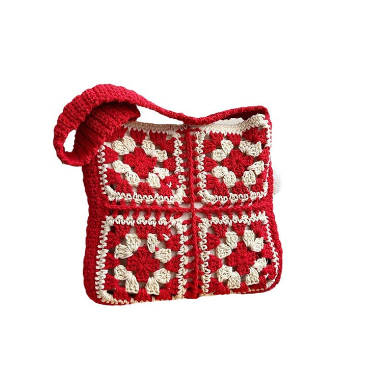 Crocheted crossover bag with folk-inspired design Skanto