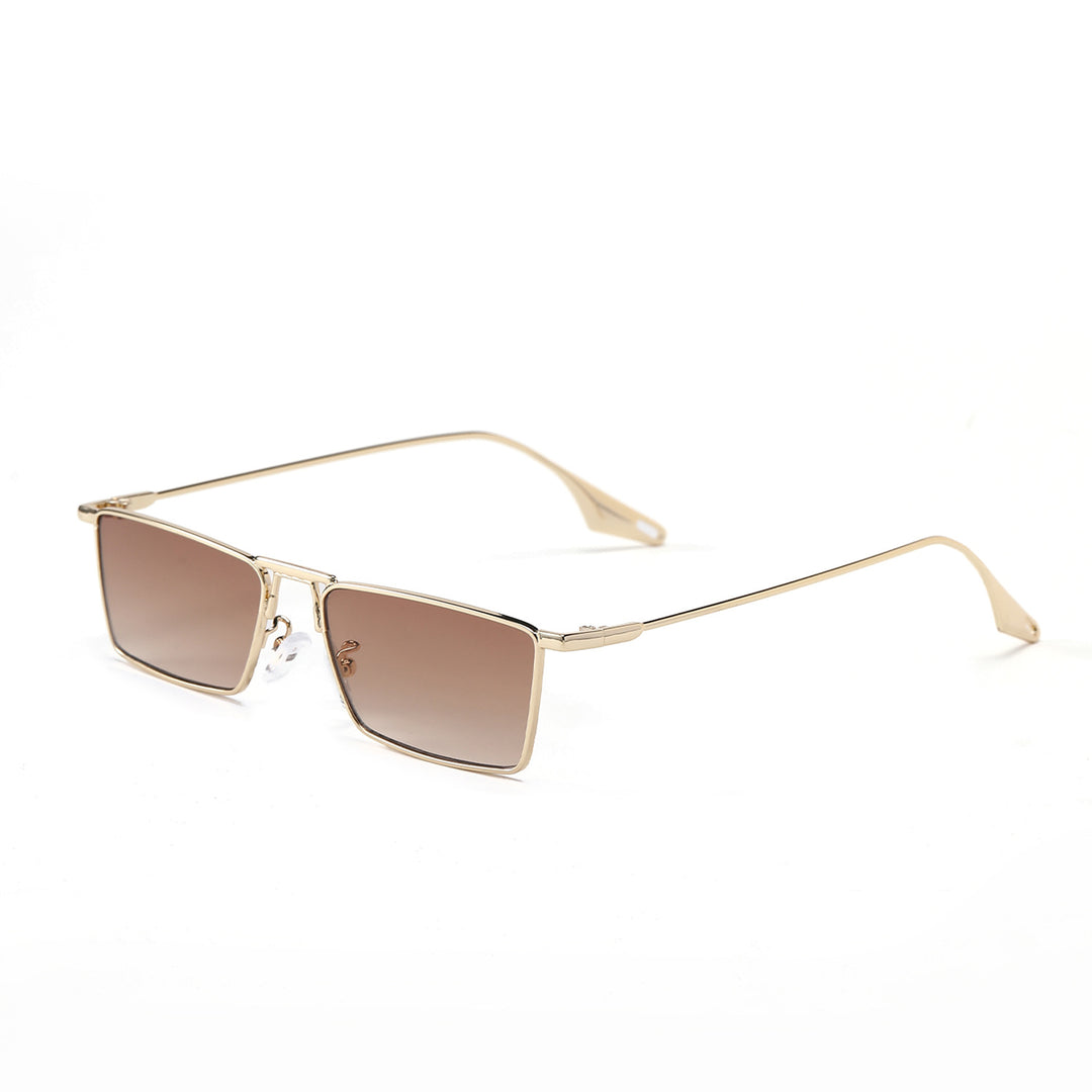 Dame elegant firkantet solbrille med smal metallramme og UV-beskyttelse Skanto
