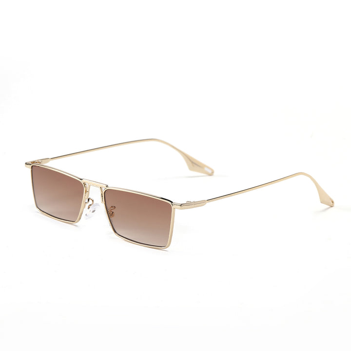 Dame elegant firkantet solbrille med smal metallramme og UV-beskyttelse Skanto