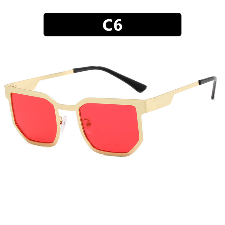 Women's modern sunglasses in trendy rectangular design with slim metal alloy. Skanto