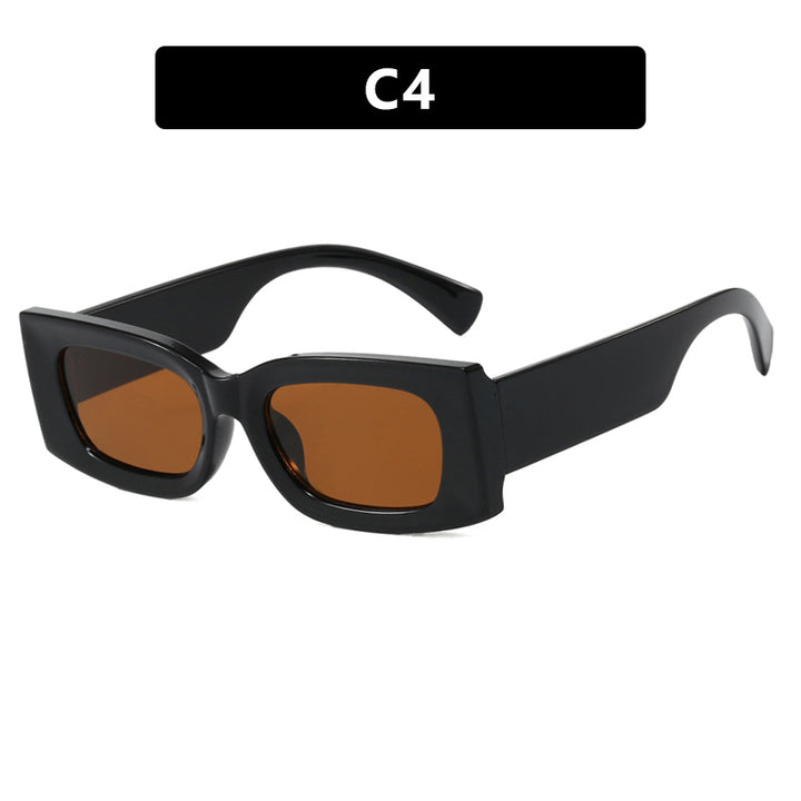 Women's modern square sunglasses with transparent frame and protective UV filter Skanto