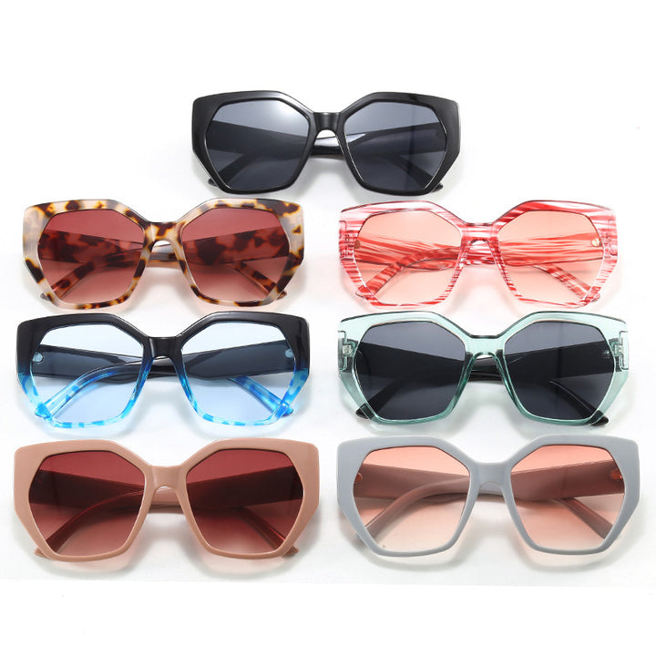 Dame oversized geometrisk solbrille Skanto