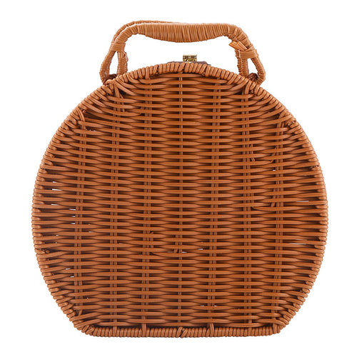 Damer Runde Wicker Håndveske Skanto