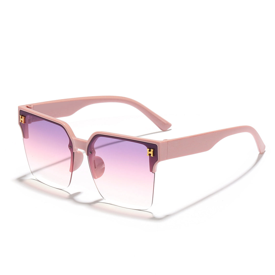 Dame moderne firkantet solbrille med transparent ramme Skanto