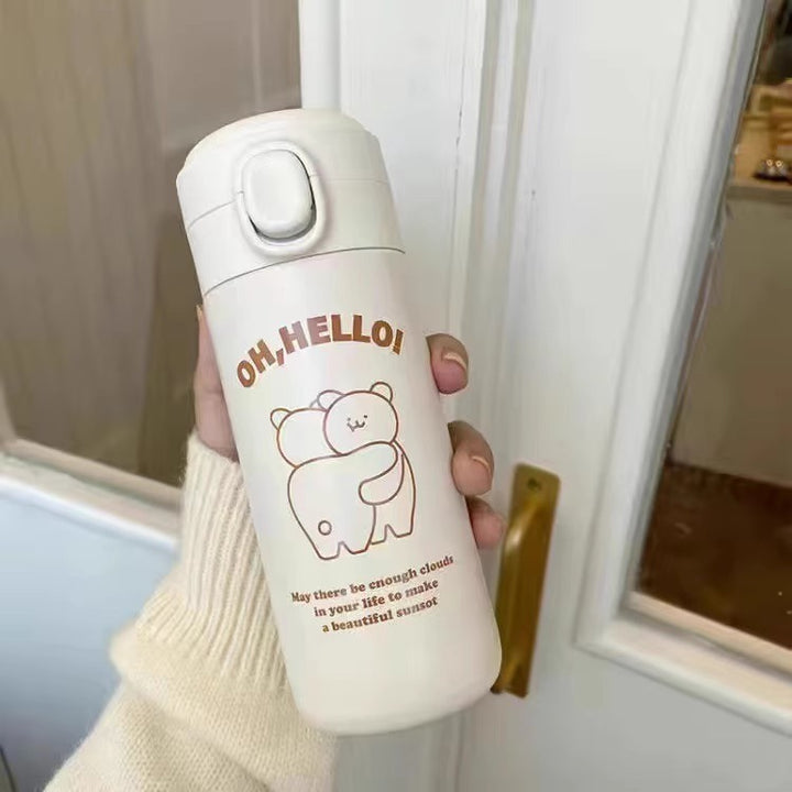 Damen Isolierflasche mit sicherem Druckverschluss und süßem Tierdesign Skanto