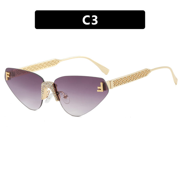 Women's Designer Cat-Eye Sunglasses with Sparkling Rhinestone Decor Skanto