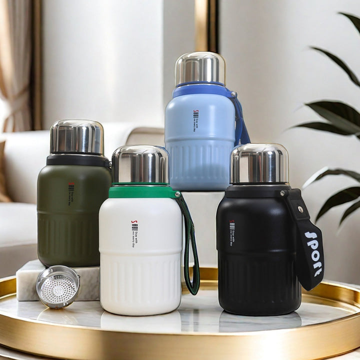 Dame Isolert flaske med avtakbart tesil og bærestropp Skanto