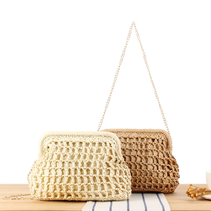 Designer shoulder bag with elegant fold pattern Skanto