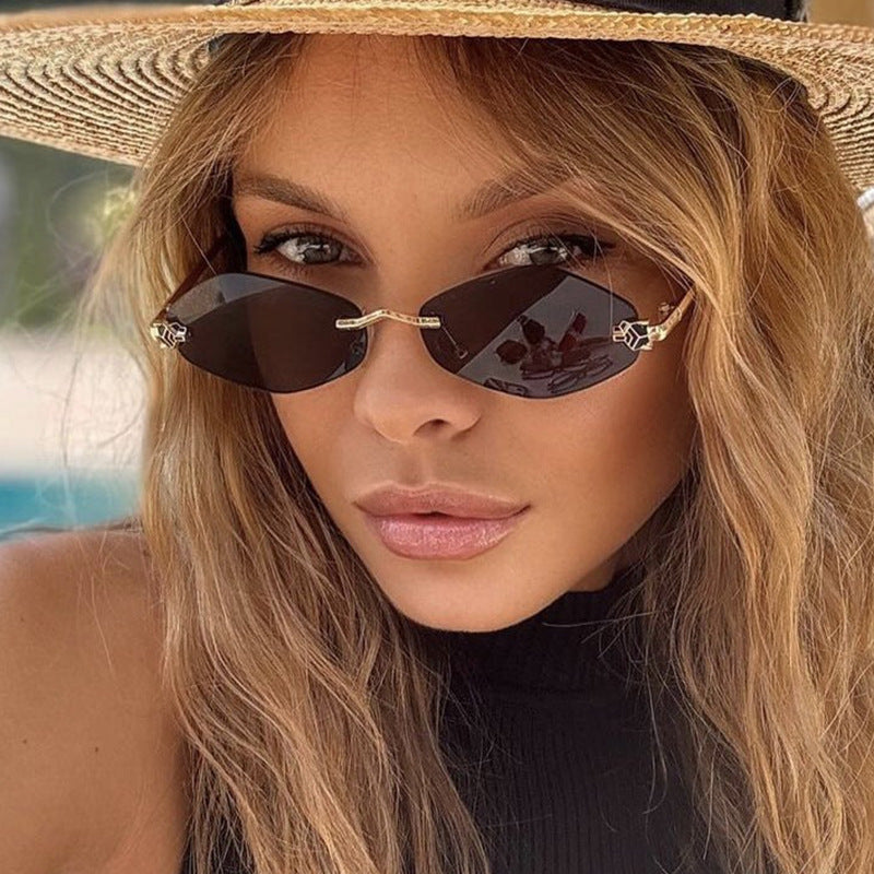 Women's geometric sunglasses with double metal frame and protective lenses Skanto