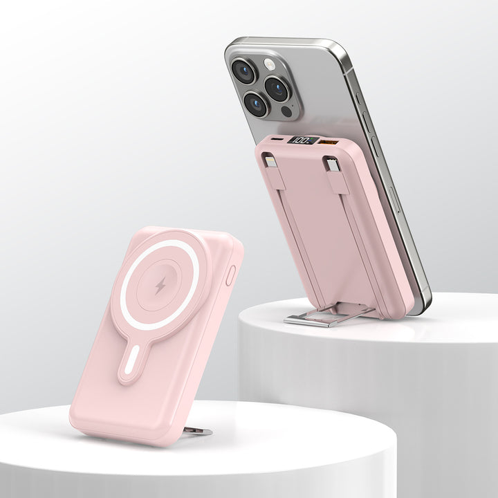Bærbar magnetisk powerbank med stativ Skanto
