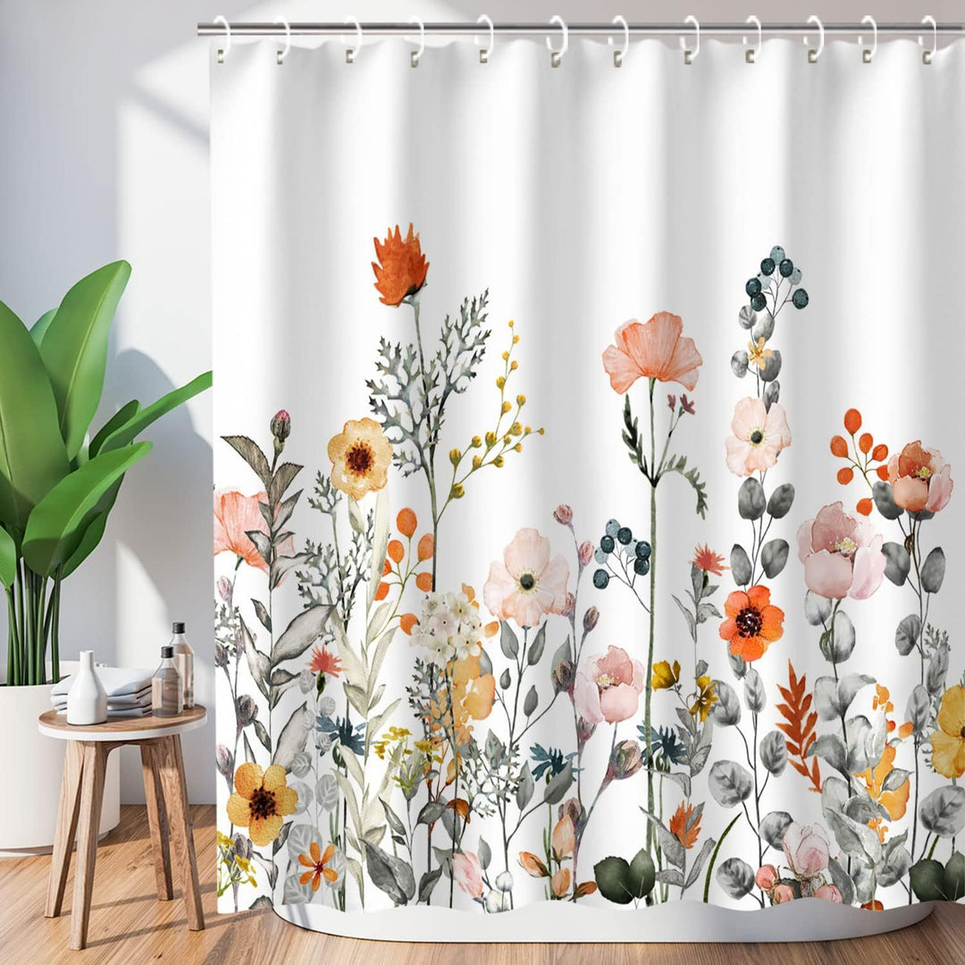 Blomster mønstrede badekar dusjforheng Skanto
