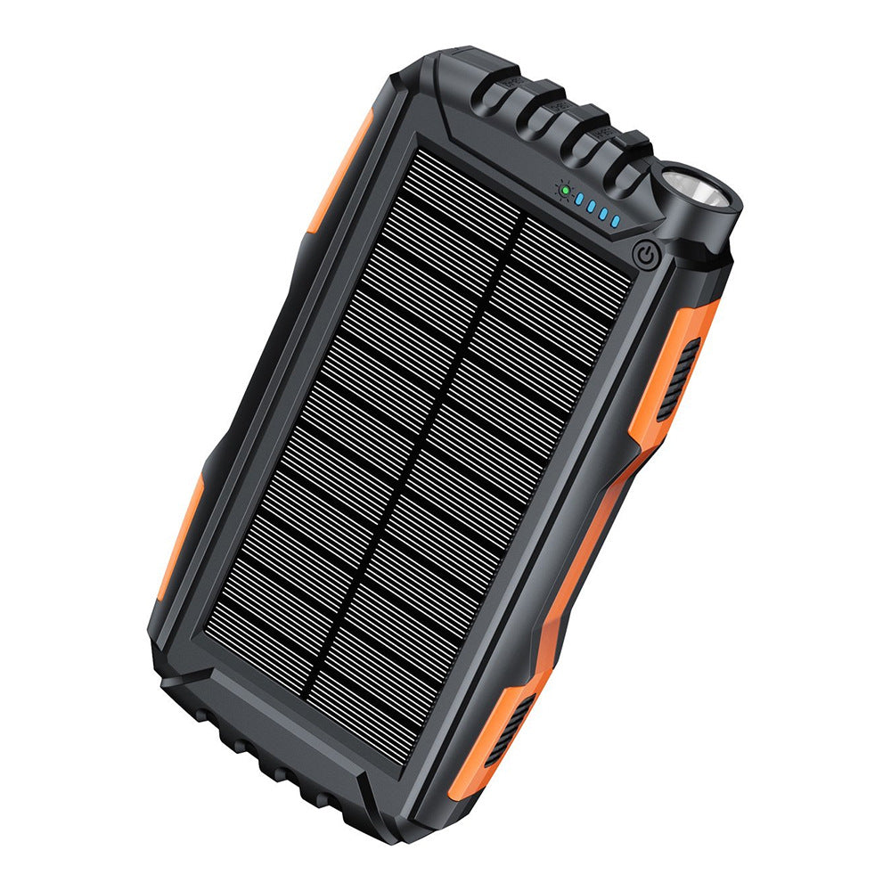 Robust solcellepowerbank med LED-lommelykt Skanto