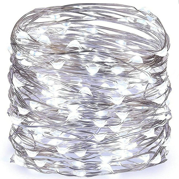 LED Fe Fairy Lights Ultra-Tynn Sølvtråd Batteridrevet Sprutsikker Dekorativ Belysning Skanto