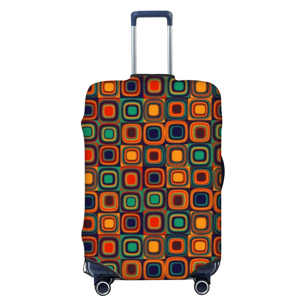 Unisex nan elastisk koffertbeskyttelse med geometrisk motiv, dehnbart polyester-spandex dekke, glidelåsåpning og sklisikker innvendig sikring for Trolley Skanto