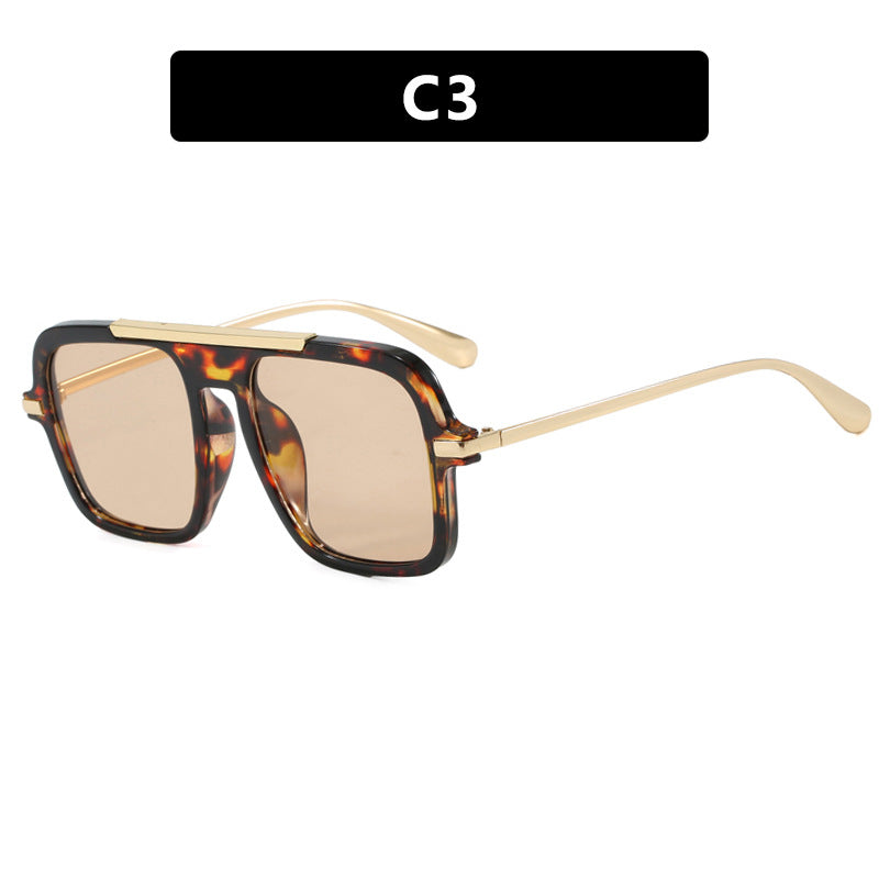 Women's Square Designer Sunglasses with Gold Accents and Protective UV Filter Skanto