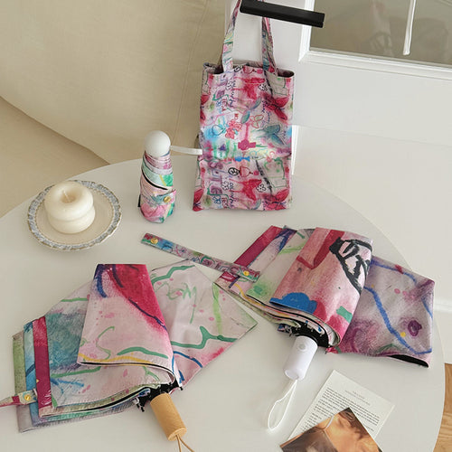 Damer Faltbar Designerveske med kreativt kunstmotiv Skanto
