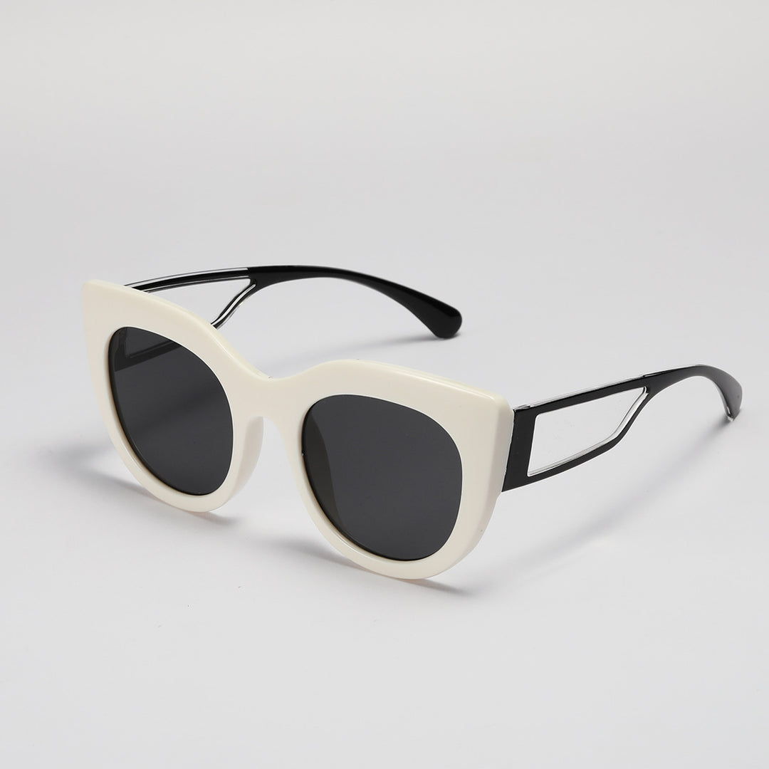 Dame trendy Cat-Eye solbriller med brede UV-beskyttende glas Skanto