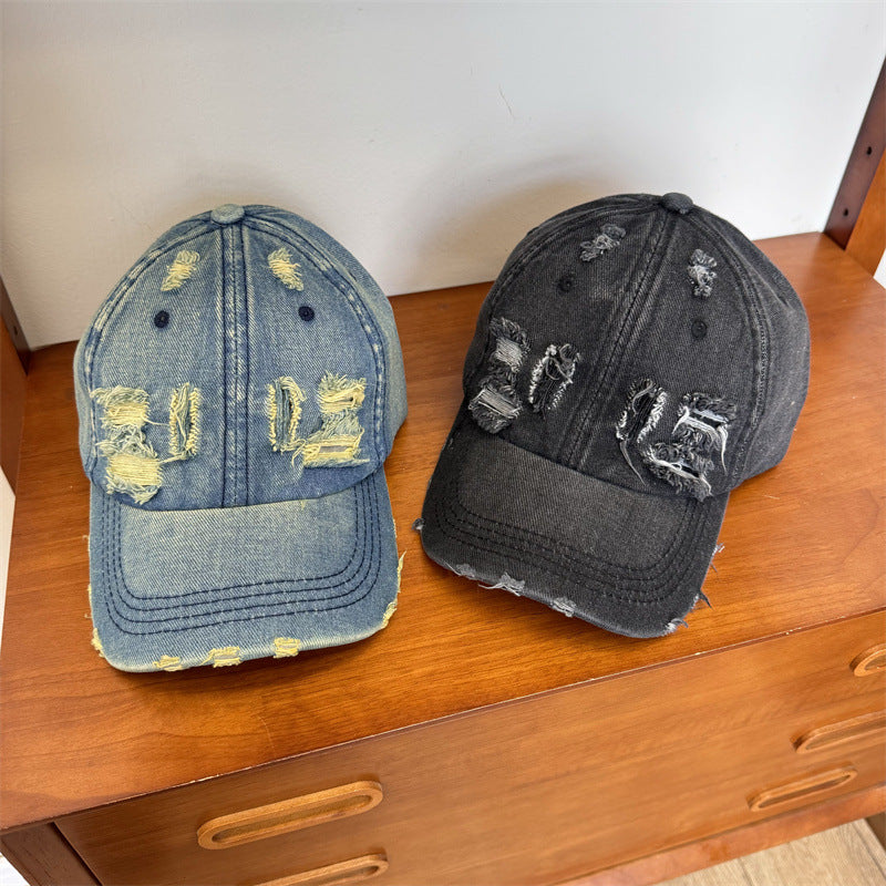 Kvinne Slitt Denim Justerbar Baseball Caps Skanto