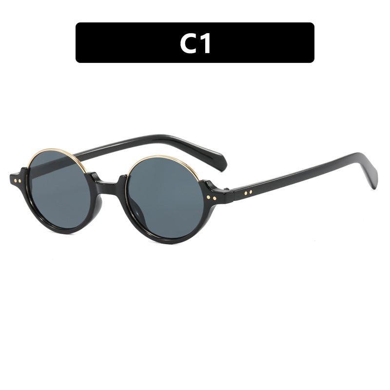 Women's round sunglasses with elegant plastic-coated frame Skanto