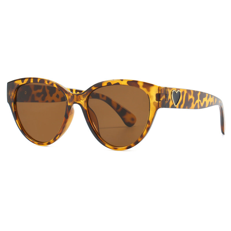 Dame Cat-Eye solbriller med luksuriøst leopardmønster og sjarmerende detaljer Skanto