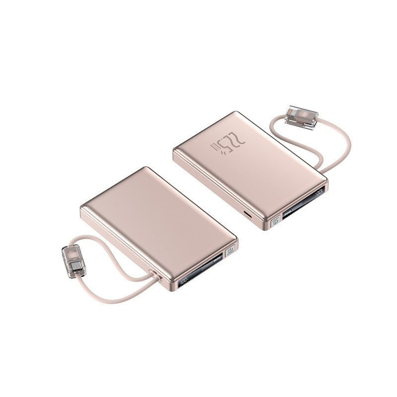 Bærbar Powerbank med hurtigladingsfunksjon og integrert ladekabel Skanto