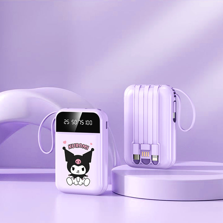 Bærbar Powerbank med LED-skjerm og integrert kabel fra Skanto