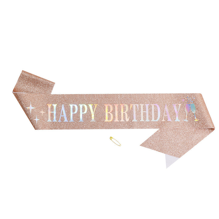 Dame Funkenkrone med "Happy Birthday" skrift Skanto