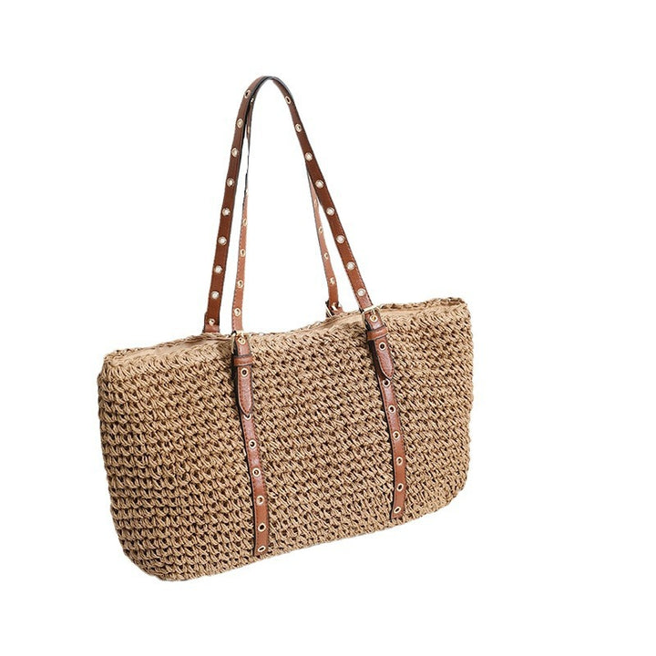 Elegant basket bag with sturdy leather handles Skanto