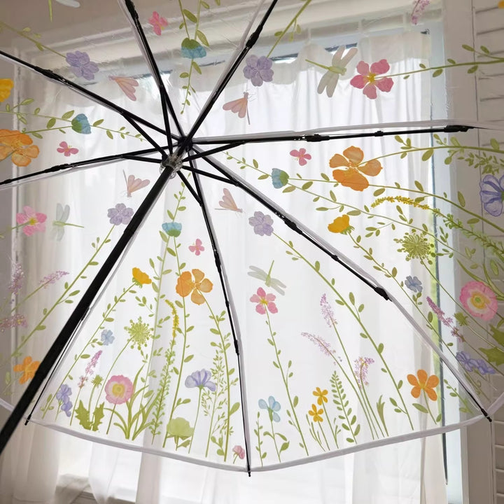 Dame Floral Motiv Regnparaply Skanto