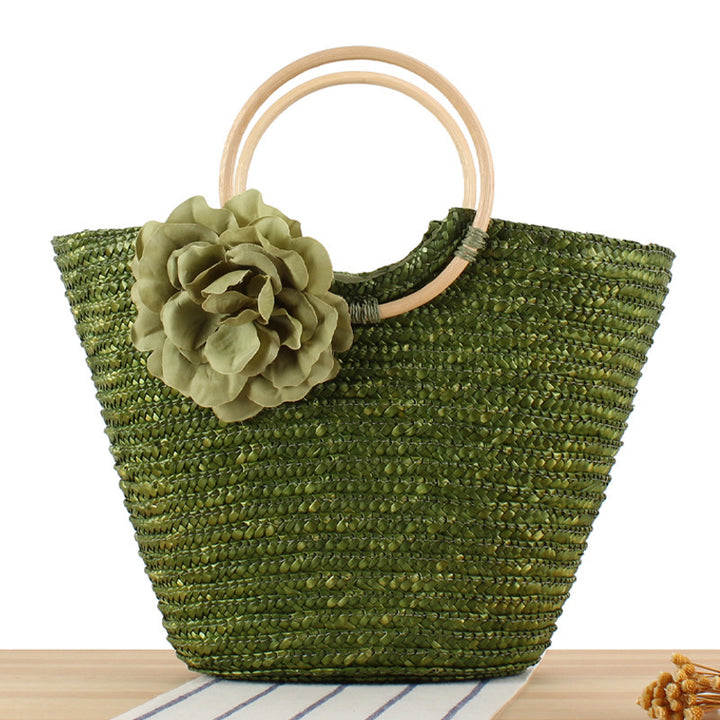 Basket bag with decorative floral design Skanto