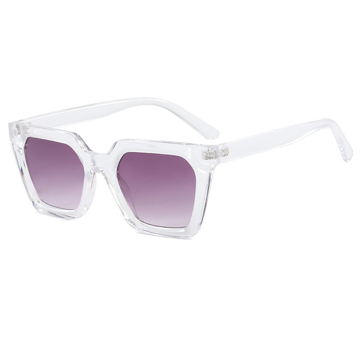 Dame moderne designer-solbrille med transparent ramme Skanto