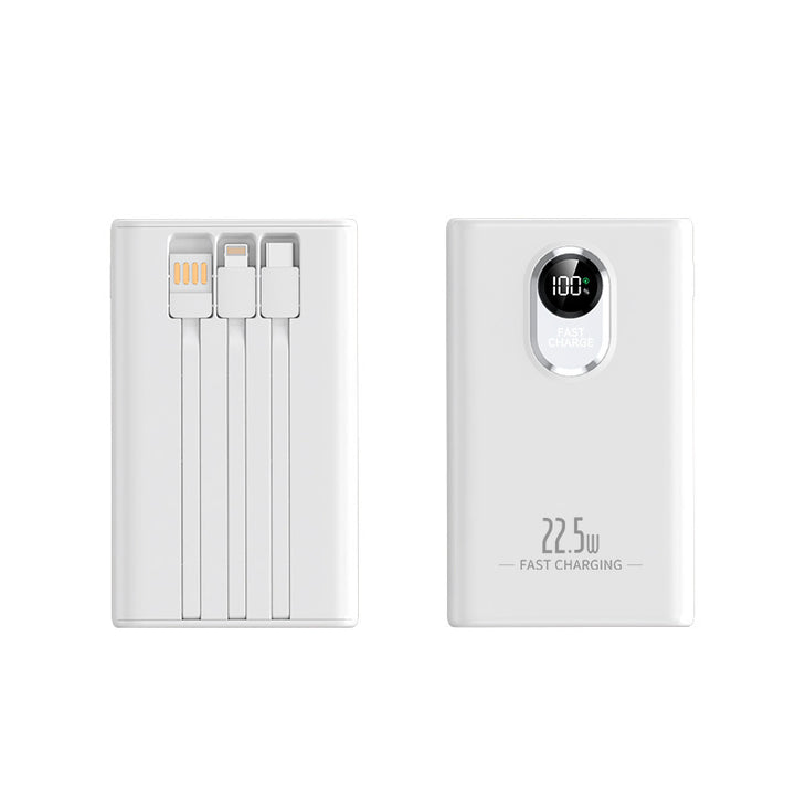 Bærbar powerbank med integrert multifunksjonsladekabel og LCD-skjerm Skanto