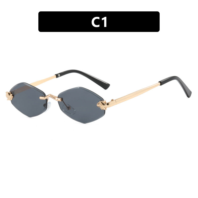 Women's geometric sunglasses with double metal frame and protective lenses Skanto
