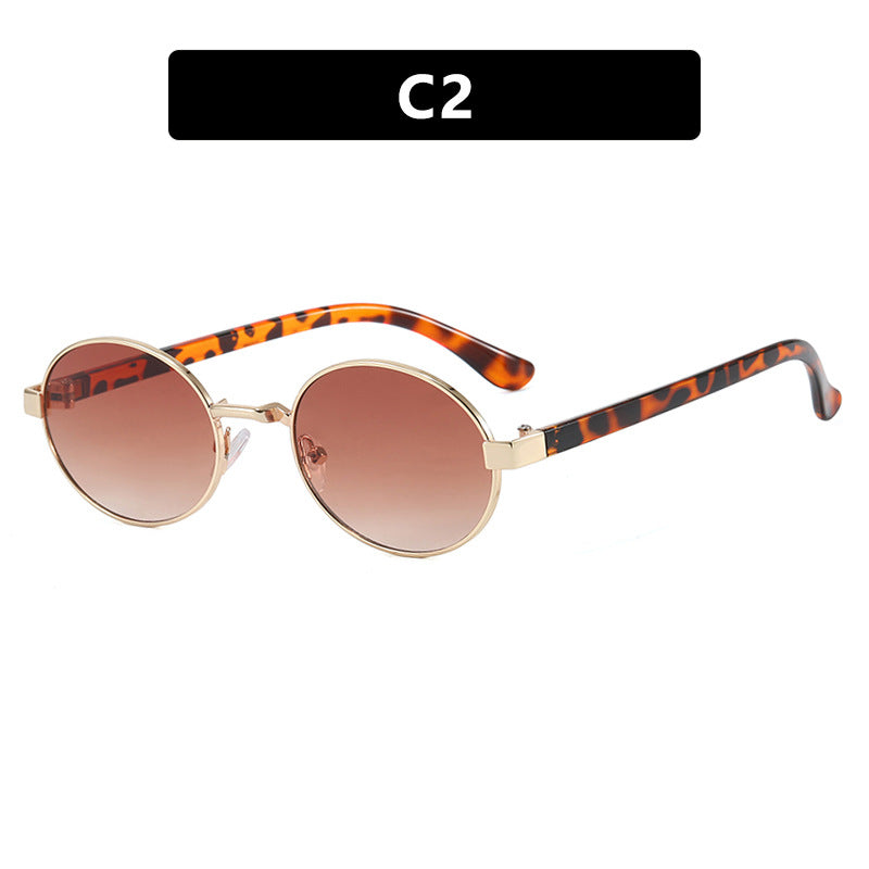Women's round glasses with elegant metal frame and adjustable nose pads Skanto