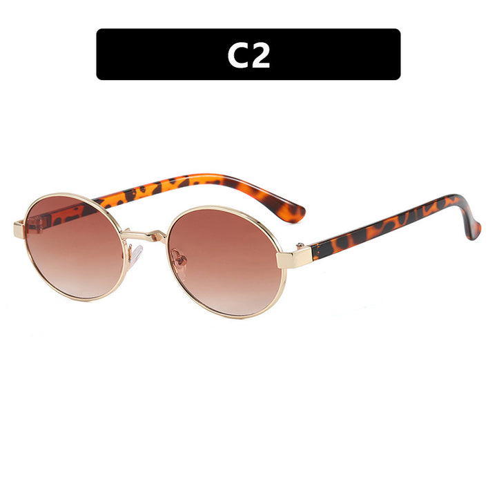 Women's round glasses with elegant metal frame and adjustable nose pads Skanto