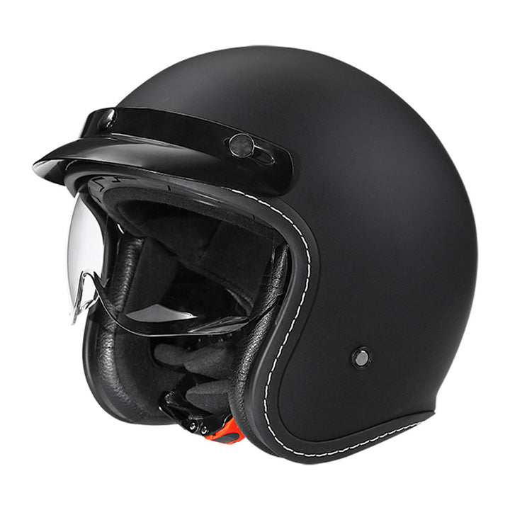 WoVintage Åpen-Face Motorsykkelhjelm Skanto