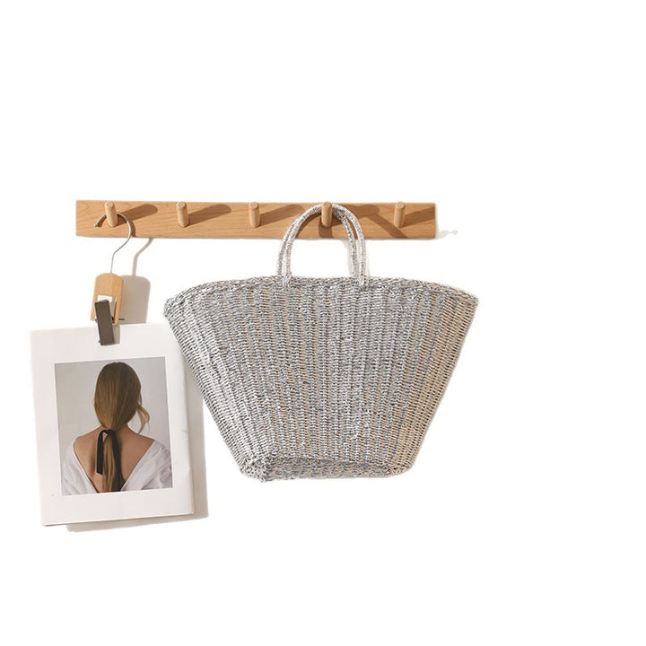 Elegant Woven Basket Bag with Sturdy Handles Skanto