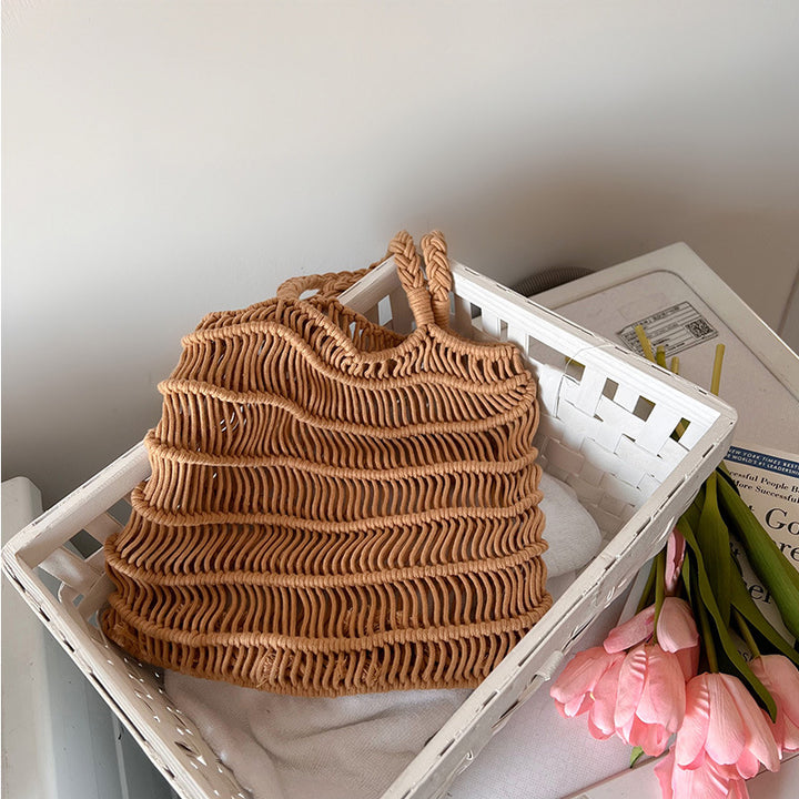 Handmade basket bag with braided design Skanto