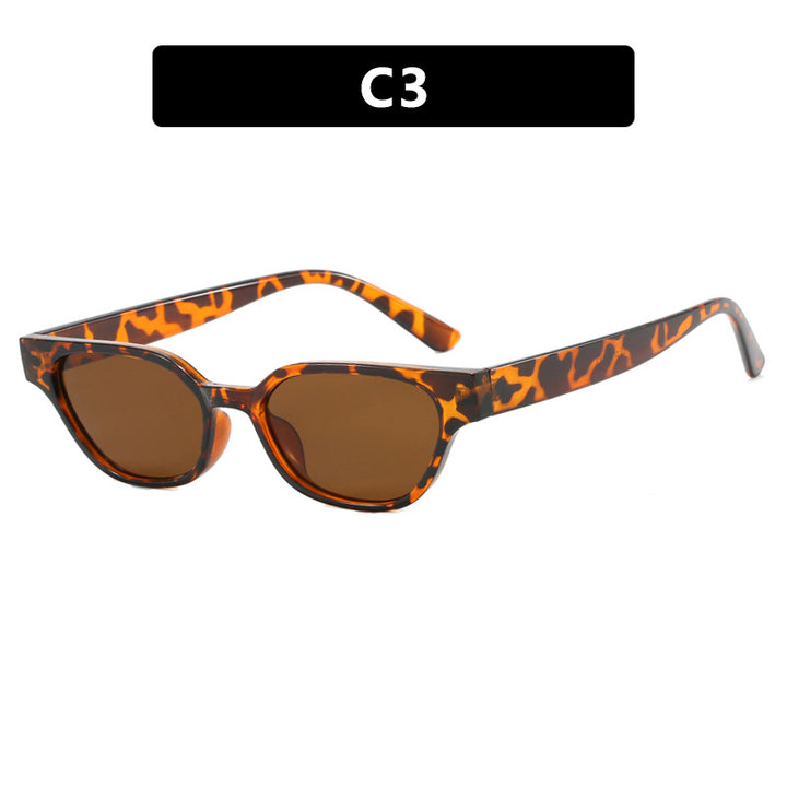 Women's Fashionable Sunglasses with Curved Frame and Brown Lenses Skanto