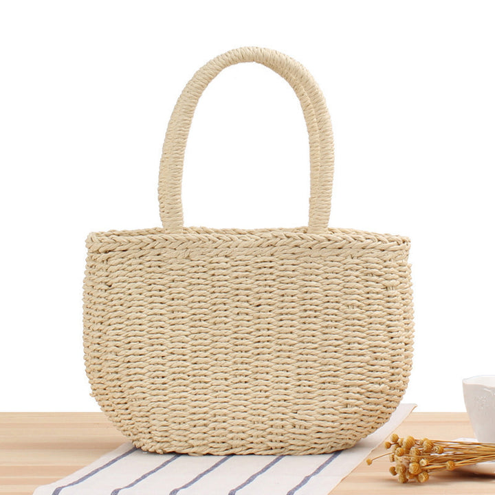 Woven Natural Material Handbag with Modern Details Skanto
