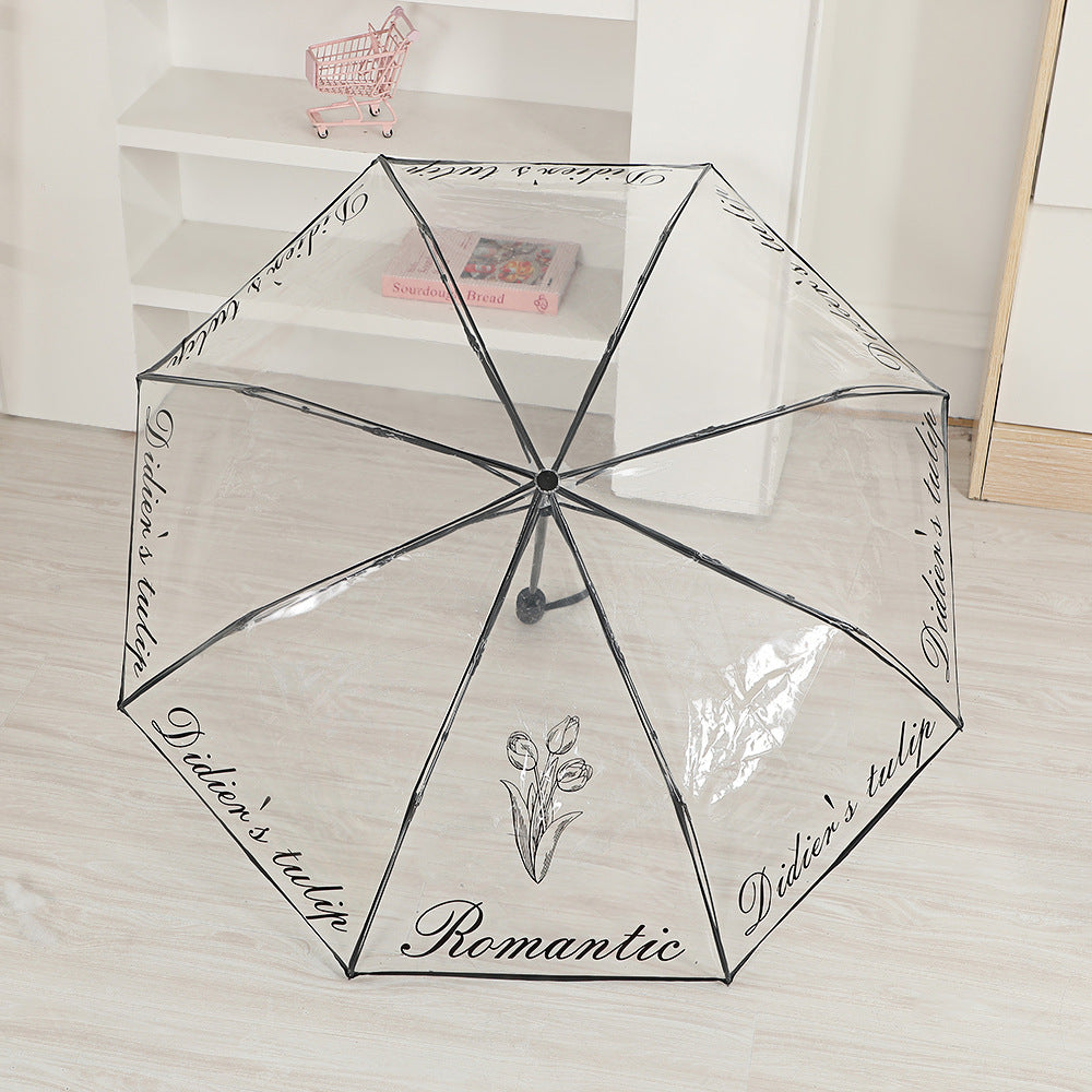 Damer elegant gjennomsiktig paraply med romantisk design Skanto