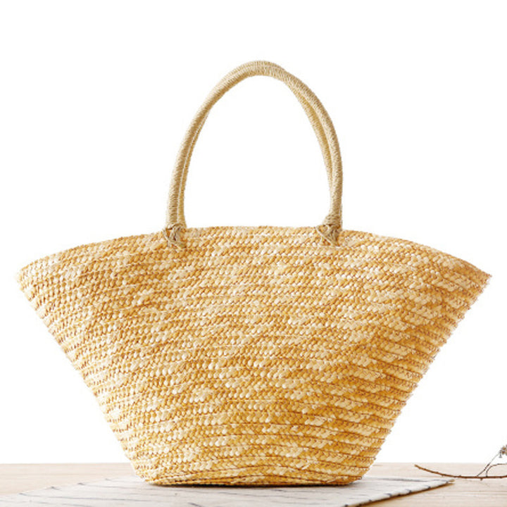 Elegant straw bag with floral accents Skanto