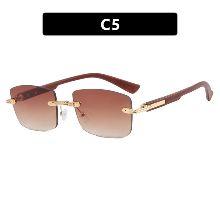 Women's square sunglasses with wood frame and gradient lenses Skanto