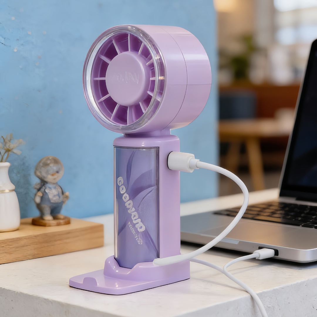 Dame Bærbar Mini-vifte med digitalt hastighetsdisplay Skanto