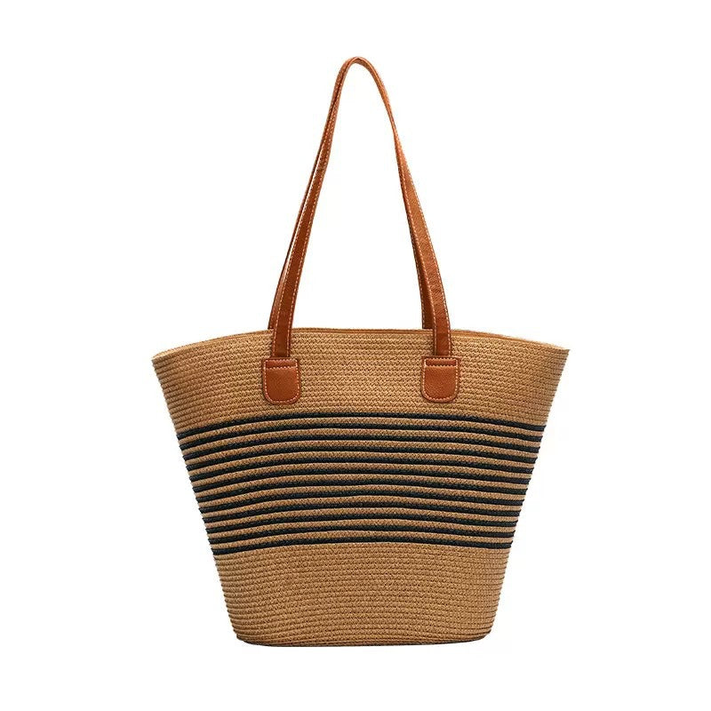 Stilig strandbag med dekorativt stripe mønster Skanto