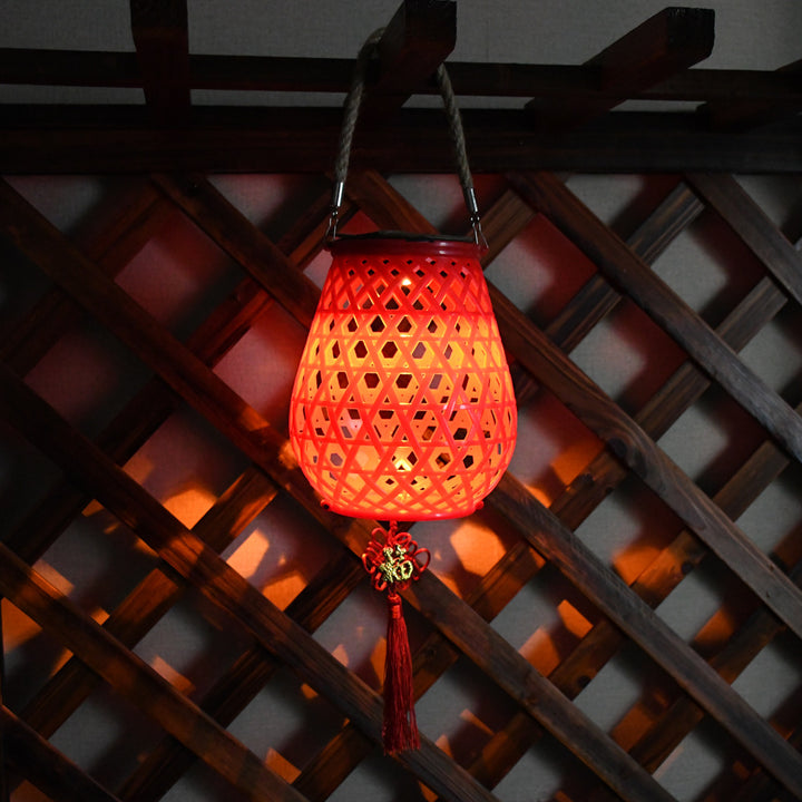 Dekorativ vevd lantern med tauhåndtak Skanto