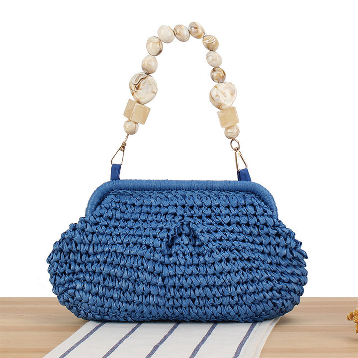Basket bag with elegant wooden details Skanto