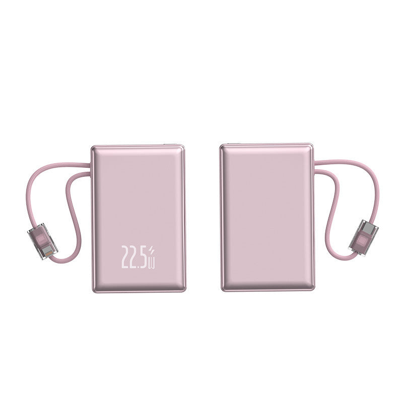 Bærbar Powerbank med hurtigladingsfunksjon og integrert ladekabel Skanto
