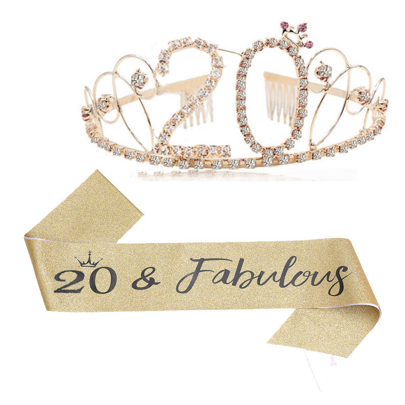 Dame Glitrende Tiara med festlig "50 & Fabulous"-design Skanto